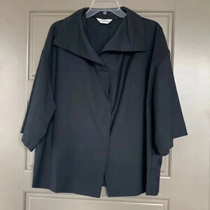 LE17SEPTEMBRE NAVY BLUE WOOL BLEND BLOUSE 8/38
